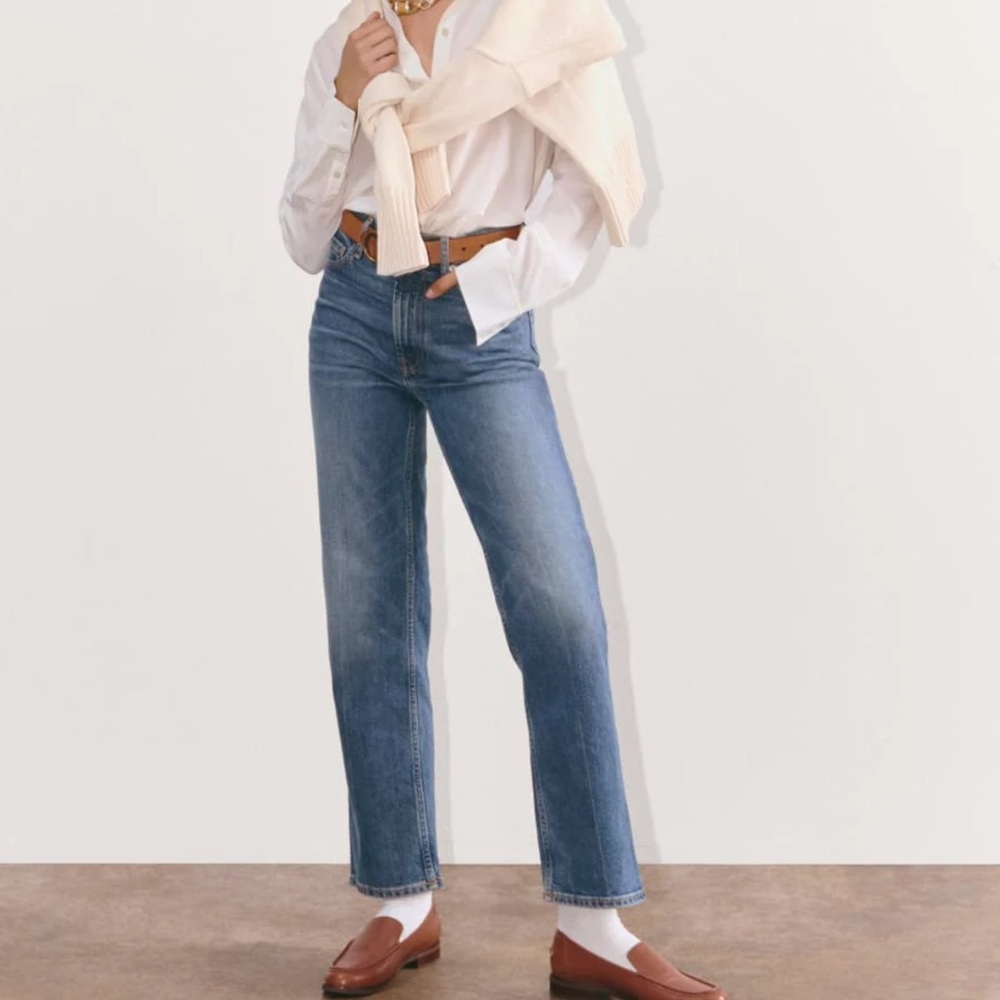 Everlane high rise straight cheeky ankle jeans 23